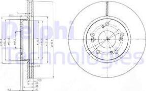 Delphi BG3980C - Гальмівний диск autozip.com.ua