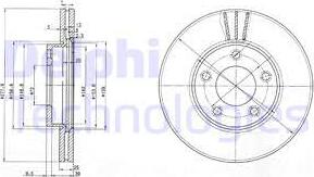 Delphi BG3927 - Гальмівний диск autozip.com.ua