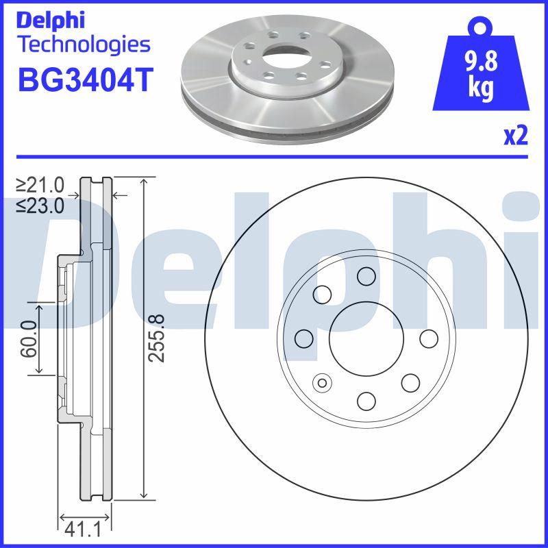 Delphi BG3404T - Гальмівний диск autozip.com.ua