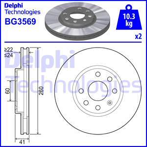 Delphi BG3569 - Гальмівний диск autozip.com.ua