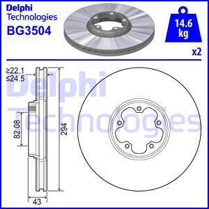 Delphi BG3504 - Гальмівний диск autozip.com.ua