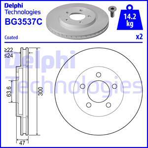 Delphi BG3537C - Гальмівний диск autozip.com.ua