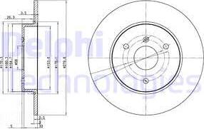 Delphi BG3526 - Гальмівний диск autozip.com.ua