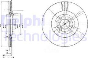 Delphi BG3528C - Гальмівний диск autozip.com.ua