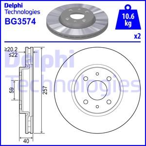 Delphi BG3574 - Гальмівний диск autozip.com.ua