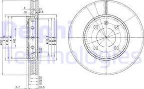 Delphi BG3694 - Гальмівний диск autozip.com.ua