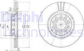 Delphi BG3657C-18B1 - Гальмівний диск autozip.com.ua