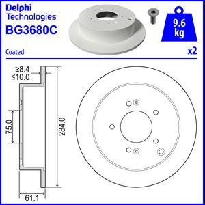 Delphi BG3680C-18B1 - Гальмівний диск autozip.com.ua