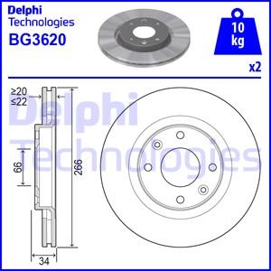 Delphi BG3620 - Гальмівний диск autozip.com.ua