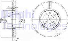 Delphi BG3675 - Гальмівний диск autozip.com.ua