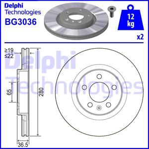 Delphi BG3036 - Гальмівний диск autozip.com.ua