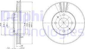 Delphi BG3124 - Гальмівний диск autozip.com.ua