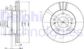 Delphi BG3127 - Гальмівний диск autozip.com.ua