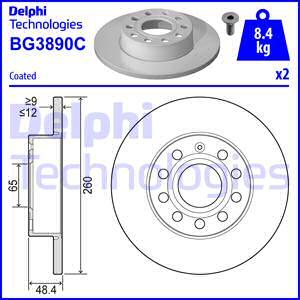 Delphi BG3890-C - Гальмівний диск autozip.com.ua