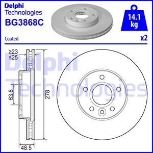 Delphi BG3868-C - Гальмівний диск autozip.com.ua