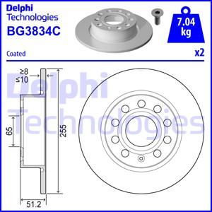 Delphi BG3834C - Гальмівний диск autozip.com.ua