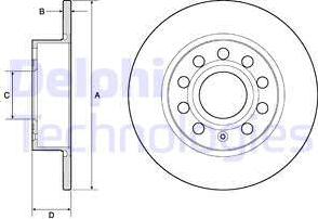 Delphi BG3834 - Гальмівний диск autozip.com.ua