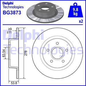 Delphi BG3873 - Гальмівний диск autozip.com.ua