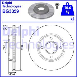 Delphi BG3359 - Гальмівний диск autozip.com.ua