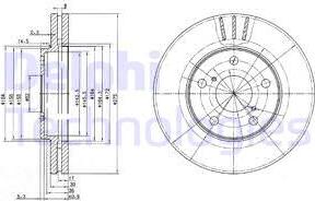 Delphi BG3266 - Гальмівний диск autozip.com.ua