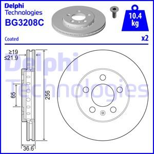 Delphi BG3208C-18B1 - Гальмівний диск autozip.com.ua