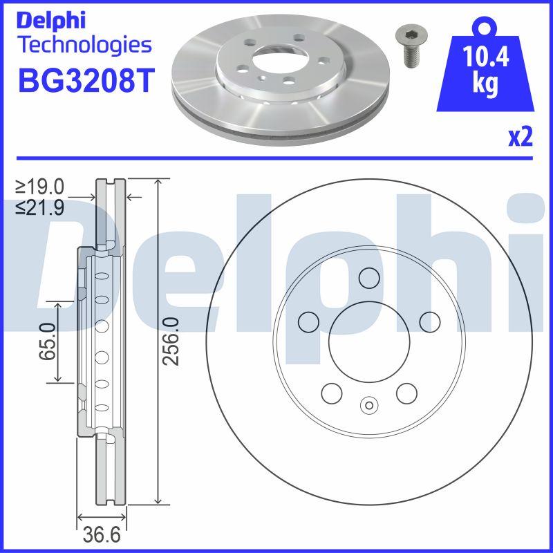 Delphi BG3208T - Гальмівний диск autozip.com.ua