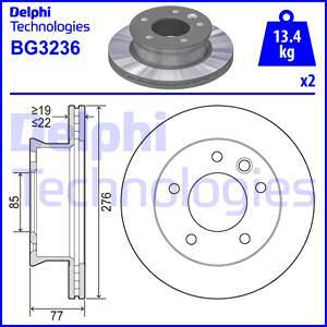 Delphi BG3236 - Гальмівний диск autozip.com.ua