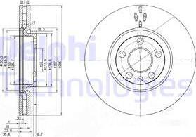 Delphi BG3740 - Гальмівний диск autozip.com.ua