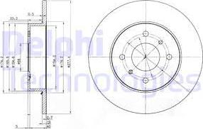 Delphi BG3764 - Гальмівний диск autozip.com.ua