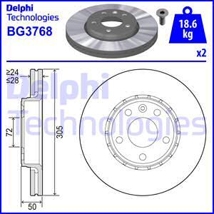 Delphi BG3768 - Гальмівний диск autozip.com.ua