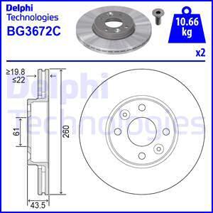 Delphi BG3762 - Гальмівний диск autozip.com.ua