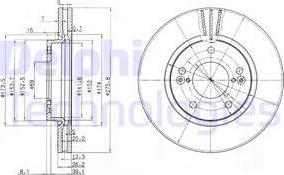 Delphi BG3721 - Гальмівний диск autozip.com.ua