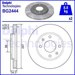 Delphi BG2444 - Гальмівний диск autozip.com.ua