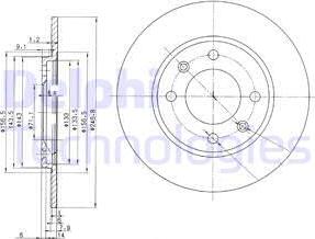 Delphi BG2445 - Гальмівний диск autozip.com.ua