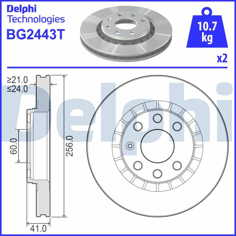 Delphi BG2443T - Гальмівний диск autozip.com.ua