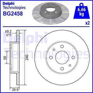 Delphi BG2458 - Гальмівний диск autozip.com.ua