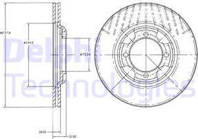 Delphi BG2414 - Гальмівний диск autozip.com.ua