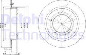 Delphi BG2584 - Гальмівний диск autozip.com.ua