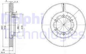 Delphi BG2524 - Гальмівний диск autozip.com.ua