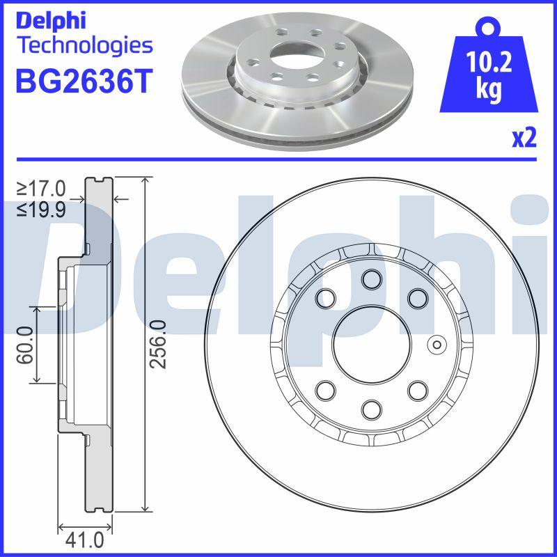 Delphi BG2636T - Гальмівний диск autozip.com.ua