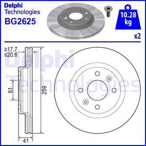 Delphi BG2625 - Гальмівний диск autozip.com.ua