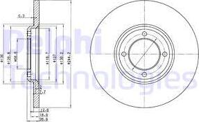 Delphi BG2061 - Гальмівний диск autozip.com.ua