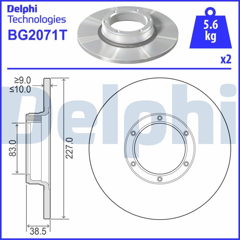 Delphi BG2071T - Гальмівний диск autozip.com.ua