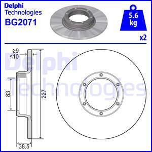 Delphi BG2071 - Гальмівний диск autozip.com.ua