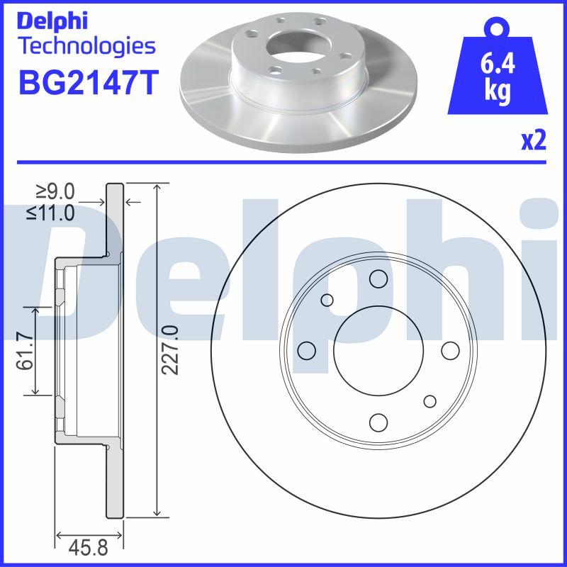 Delphi BG2147T - Гальмівний диск autozip.com.ua