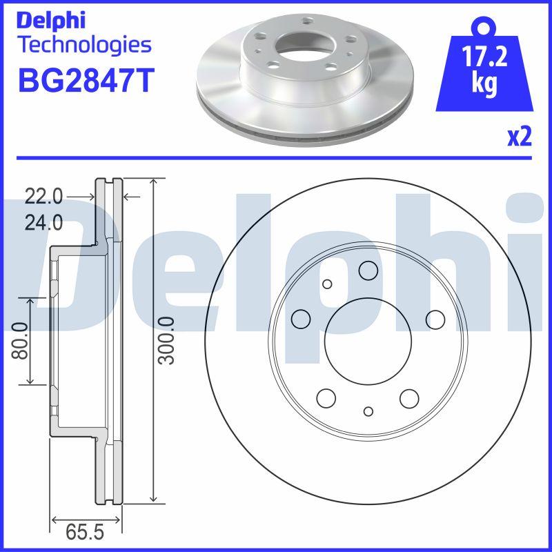 Delphi BG2847T - Гальмівний диск autozip.com.ua