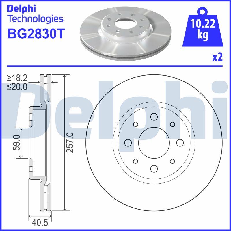 Delphi BG2830T - Гальмівний диск autozip.com.ua