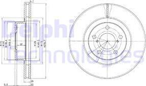 Delphi BG2827 - Гальмівний диск autozip.com.ua