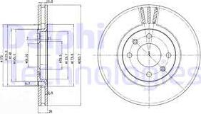 Delphi BG2872 - Гальмівний диск autozip.com.ua