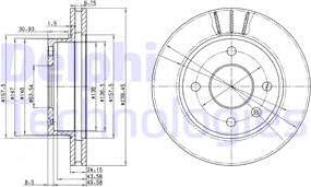 Delphi BG2367 - Гальмівний диск autozip.com.ua